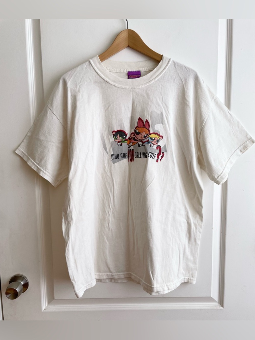 Vtg Powerpuff Girls Who Are You Calling Cute? TShirt Mens L Cartoon Network 2001